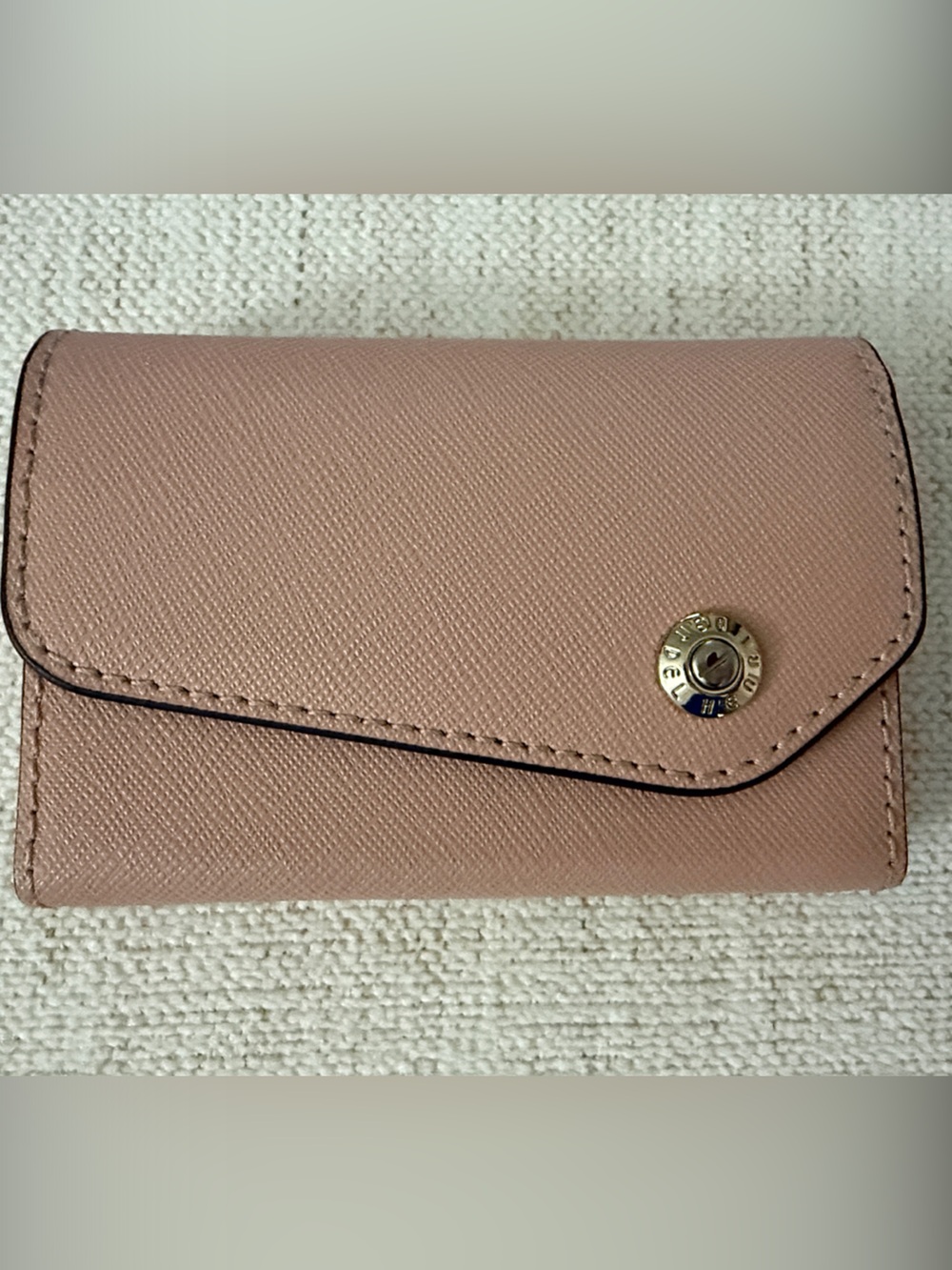 Henri Bendel Blush Pink Saffiano Leather card Case